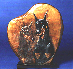 Bronze Doberman Sculpture