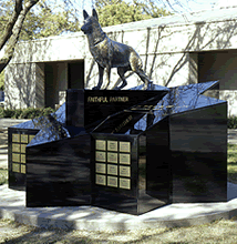 Always Faithful Monument installed at the War Dog Cemetery