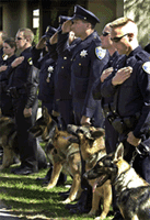 Vallejo officers remembering their fallen K-9 at the Faithful Partner Monument