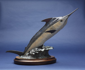 Bronze Fishing Sculpture